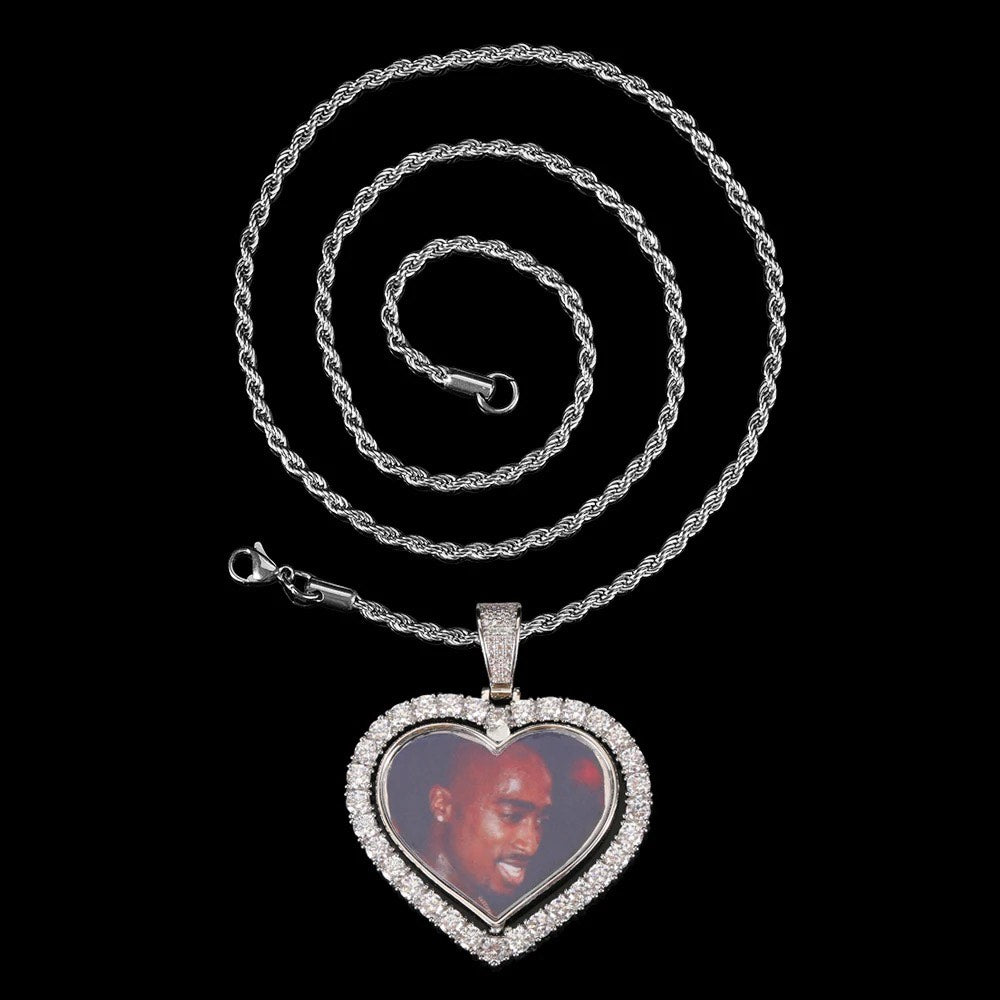 Spinning Heart Custom Photo Necklace