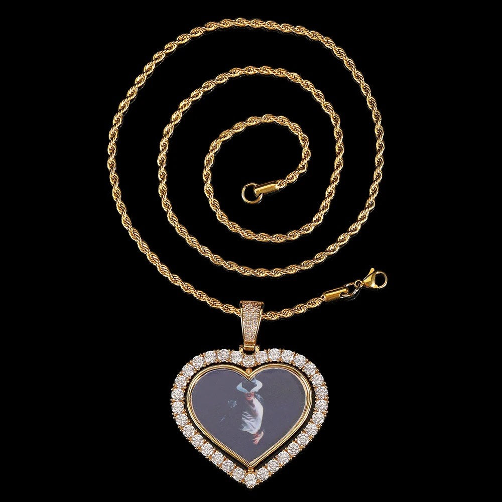 Spinning Heart Custom Photo Necklace